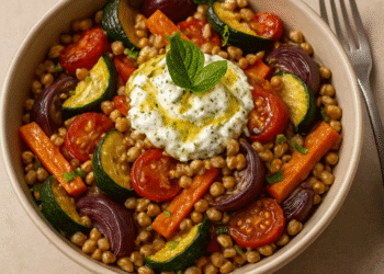 Roast Veg and Barley bowl | Vegetarian recipes