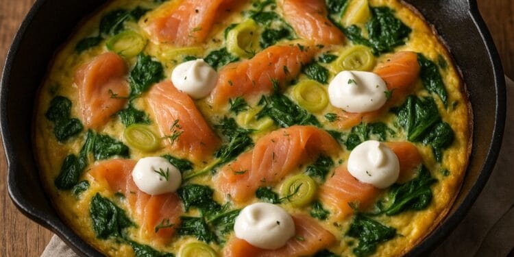 Salmon and Leak Frittata