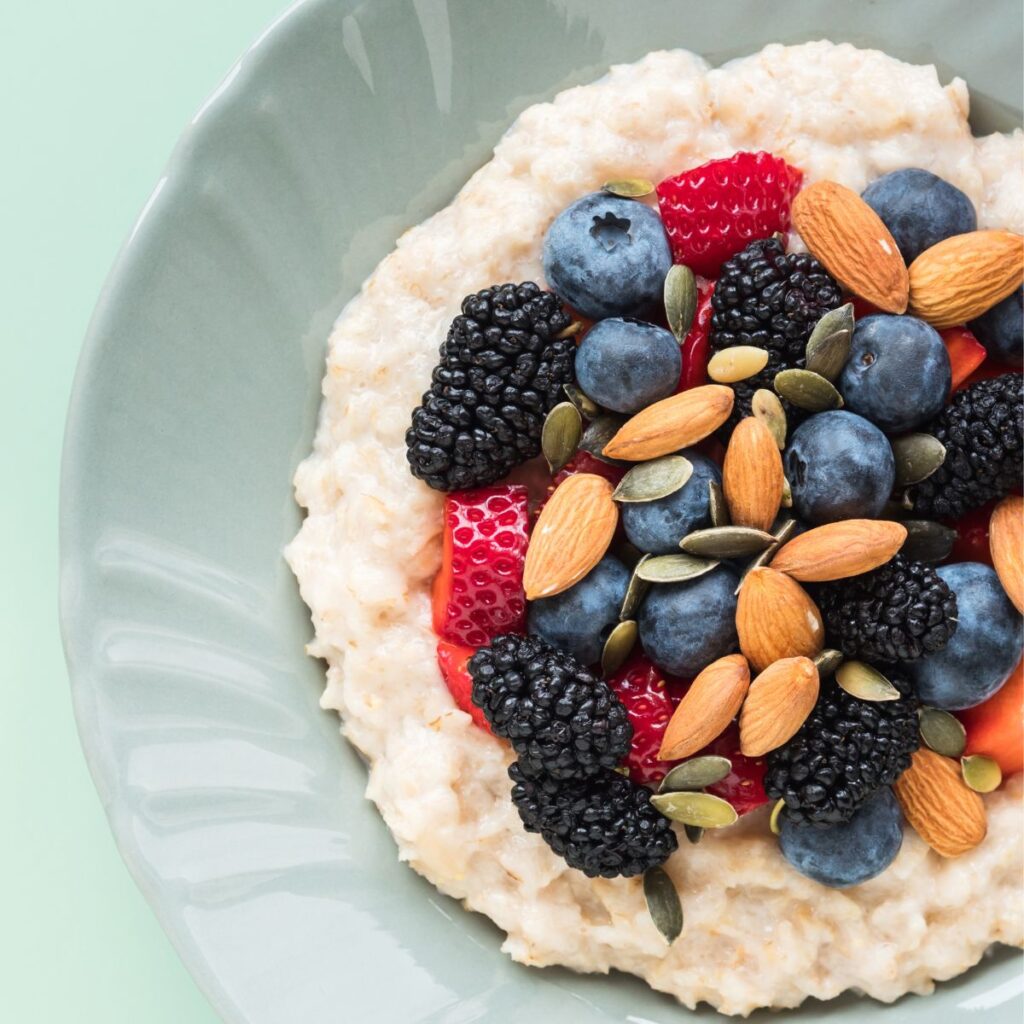 Oats with fruit and nuts