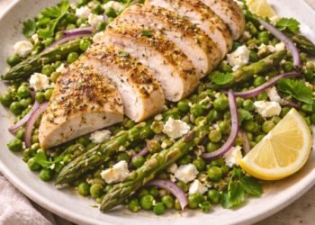 Chicken, Asparagus and Pea salad