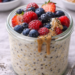 Almond butter and berry overnight oats