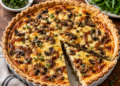 Mushroom, caramelised onion and thyme quiche