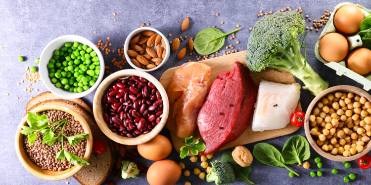 Colourful spread of protein rich food