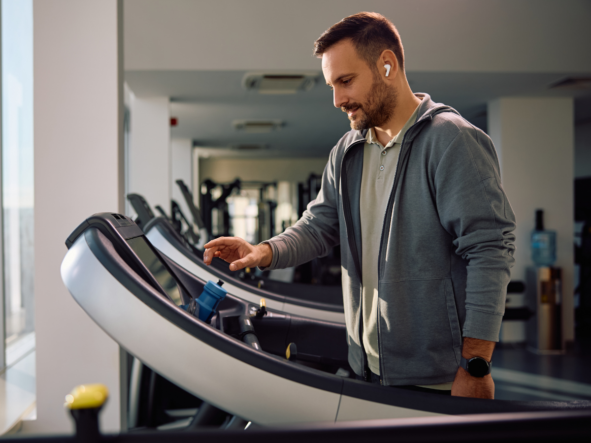 Walking on the treadmill